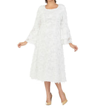 Giovanna - Bell Long Sleeve Fit & Flare Tassel Decor Dress