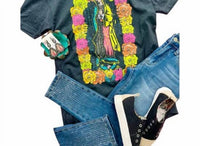 Rebel Rose - Women's Lady Of Guadalupe Floral Graphic Tee