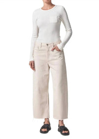 Citizens of Humanity Women's Ayla Raw Hem Crop Pant in almondette - women's pants