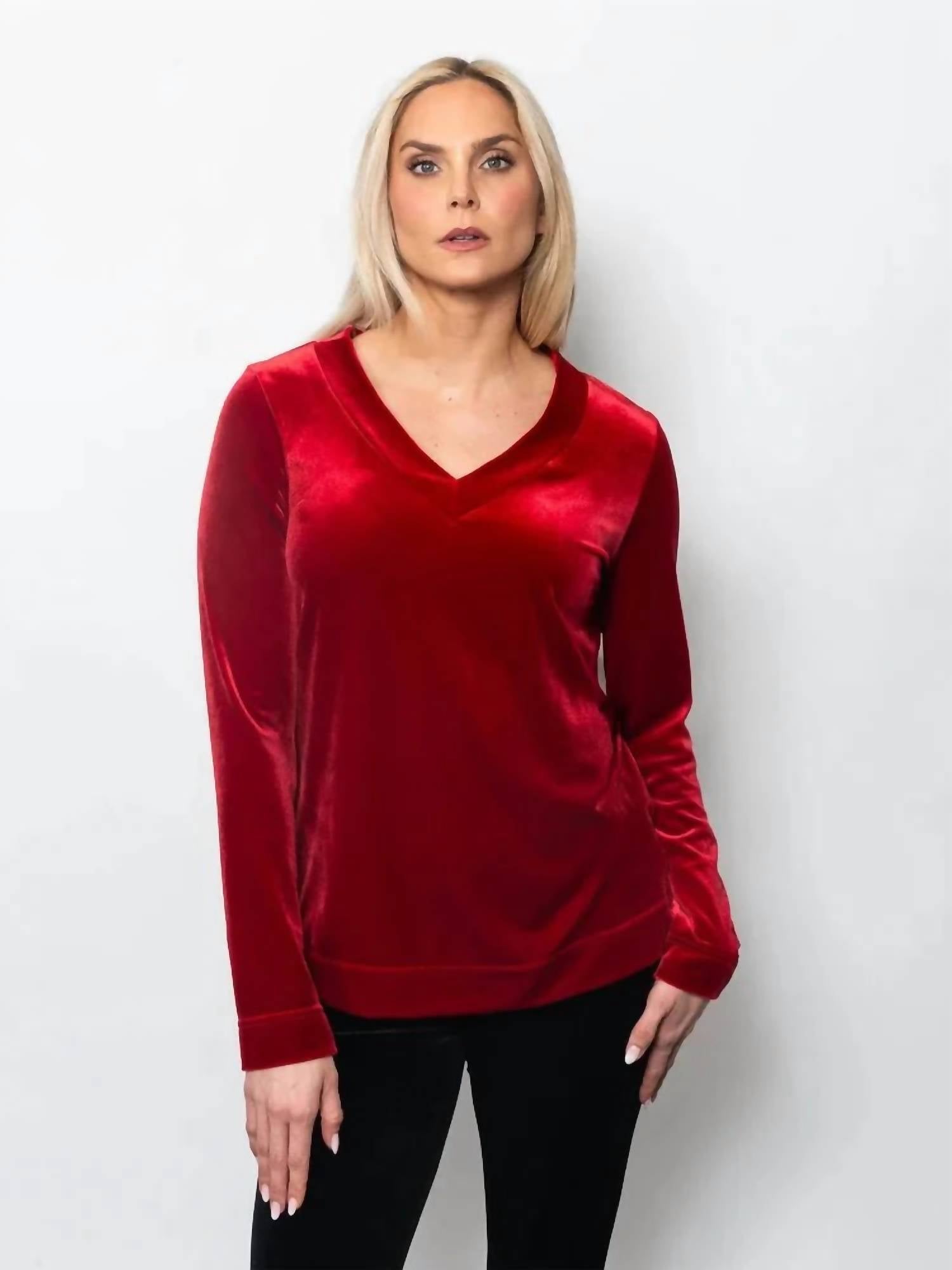 Sno Skins - Velour V-neck Oversize Top