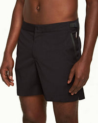 Orlebar Brown Bulldog Bonded Merino Shorts in night iris - men's shorts - alternate view