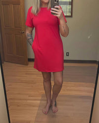 Yelete - Side Pockets On The Go T-shirt Mini Dress