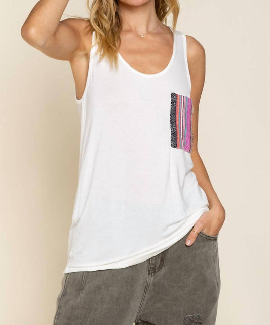 Pol - Tribal Pocket Sleeveless Top