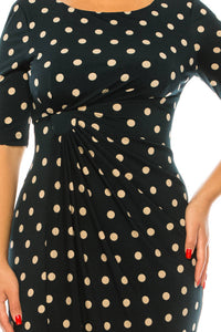 Connected Apparel - Pleated Waist Sheath Dress