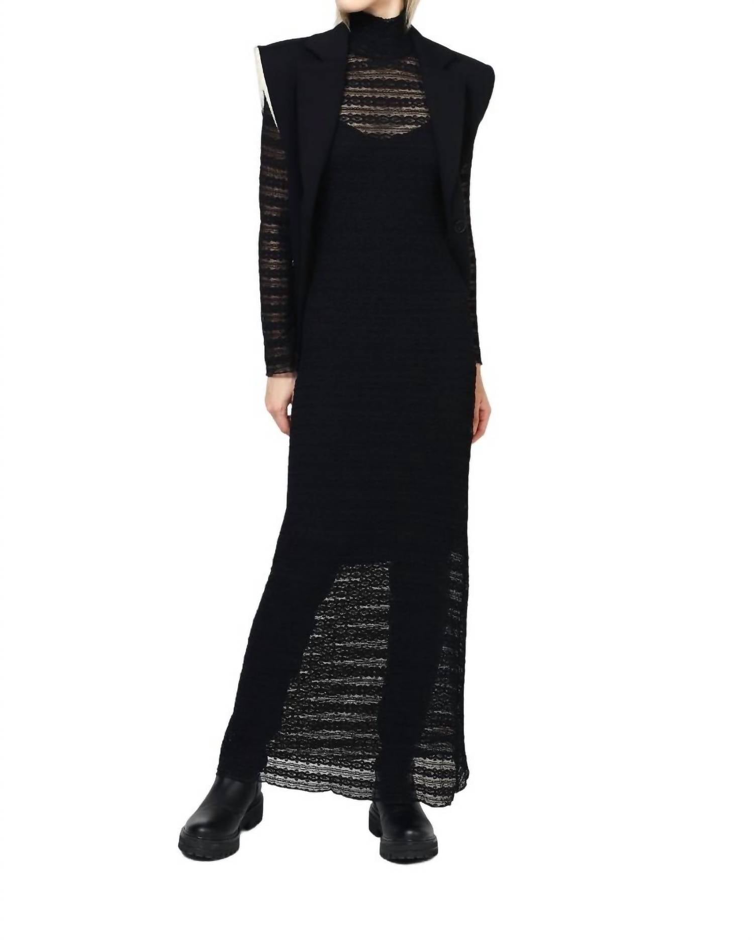 Dixie - Mesh Lace Turtleneck Dress