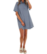 Day + Moon - Women's Up For Anything Striped Shirt Dress