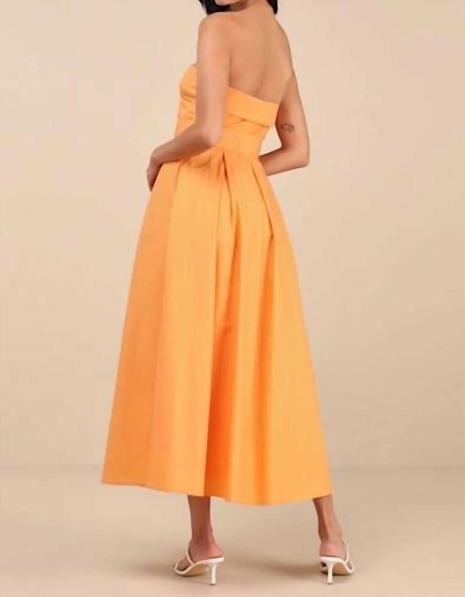 Lulus - Trendsetting Choice Strapless Midi Dress With Pockets