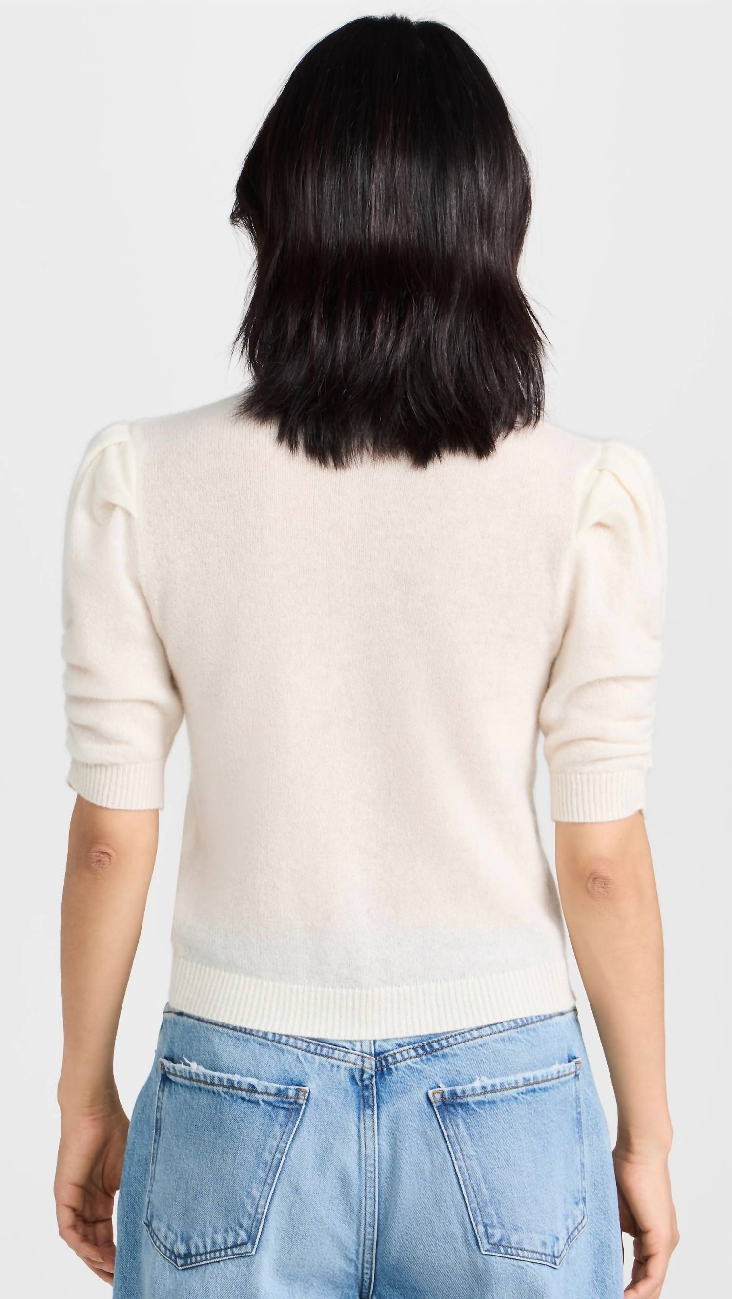 Frame - Rouched Sleeve Cashmere Sweater