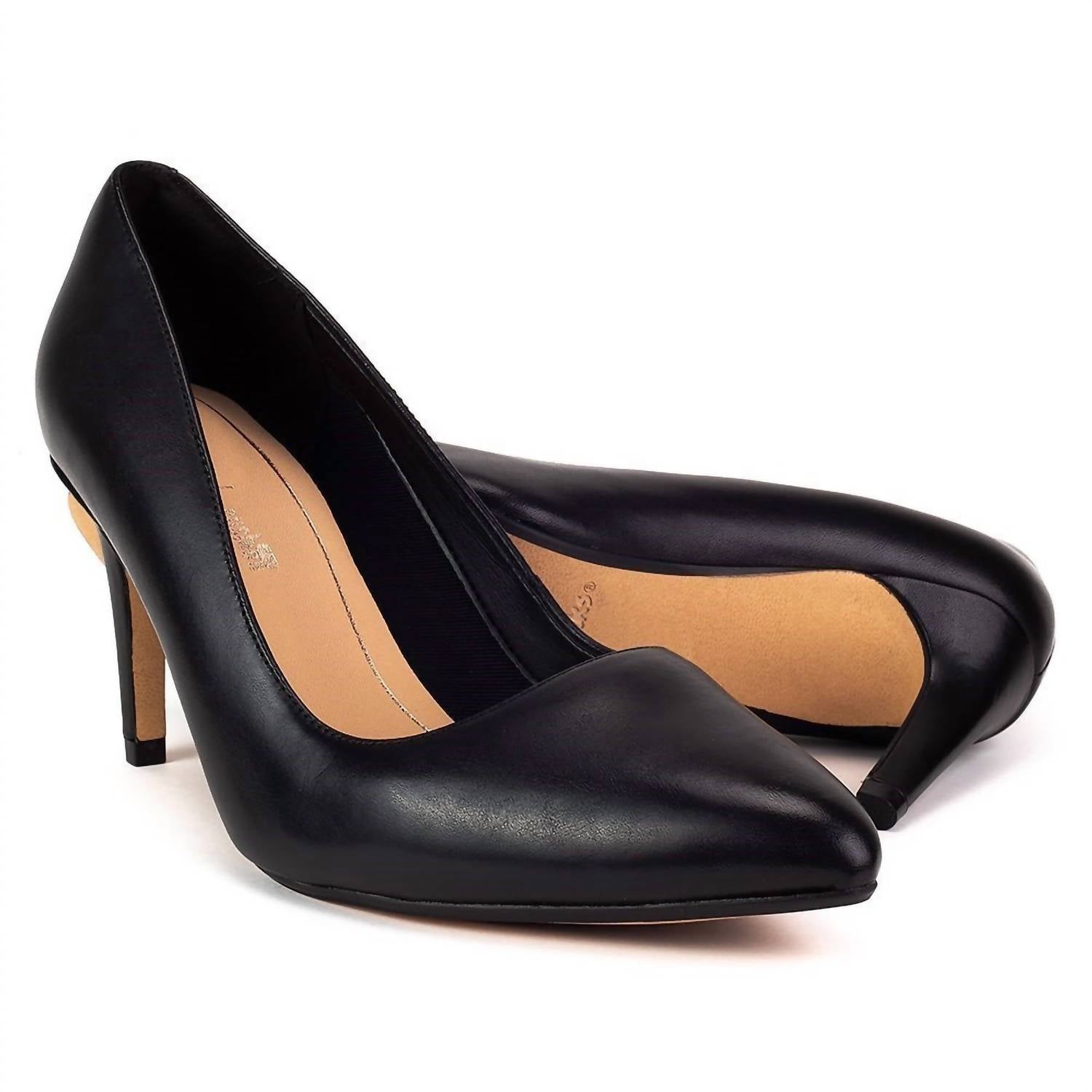 Clarks Women's Laina Rae Court Shoes in black leather - women's heels - view 4