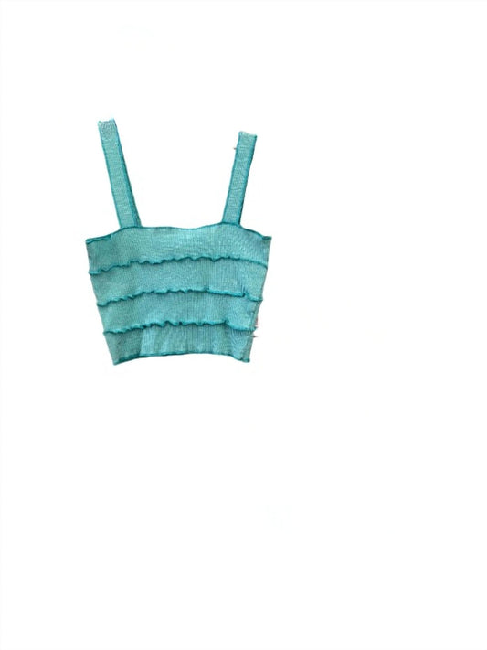 Pol - Sleeveless Ruffled Tiered Crop Top