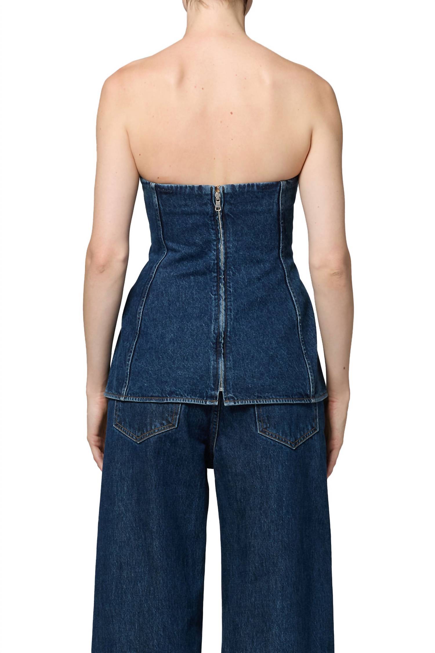 Agolde - Lara Sleeveless Denim Corset Top