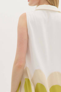 Entro - Collared Colorblock Arch Dress