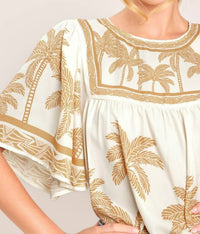 Flying Tomato - Printed Woven Top