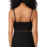 NIA Ribbed Sweater Bralette in black - women's intimate - alternate view