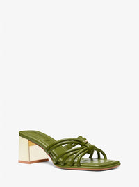 Michael Kors - Women's Astra Leather Mule Heeled Sandals