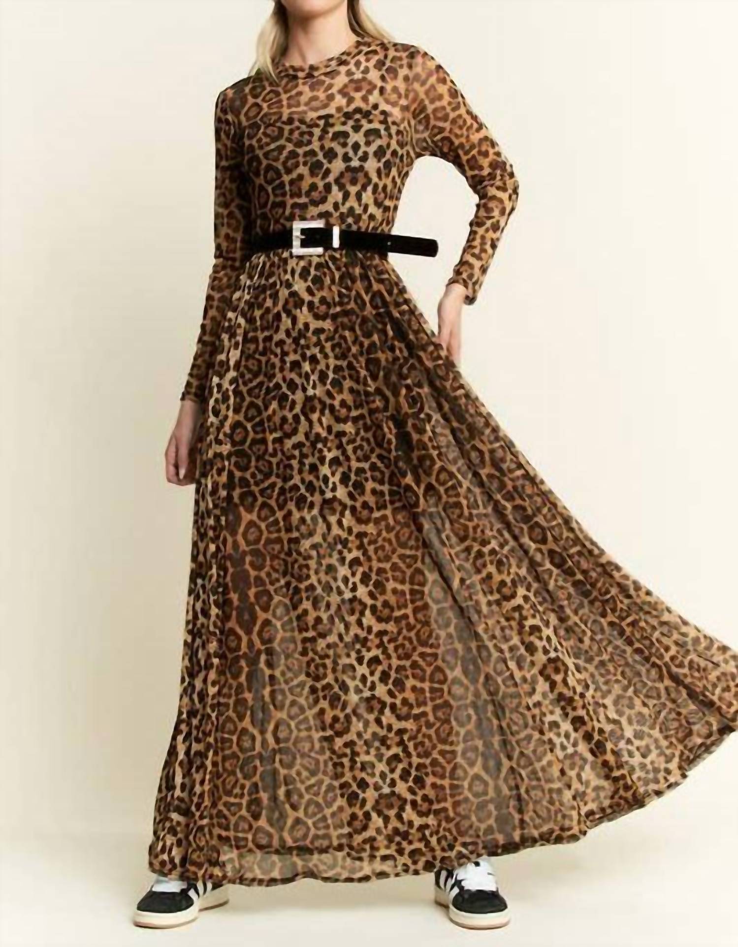 Jade By Jane - Animal Print Mesh Maxi Dress