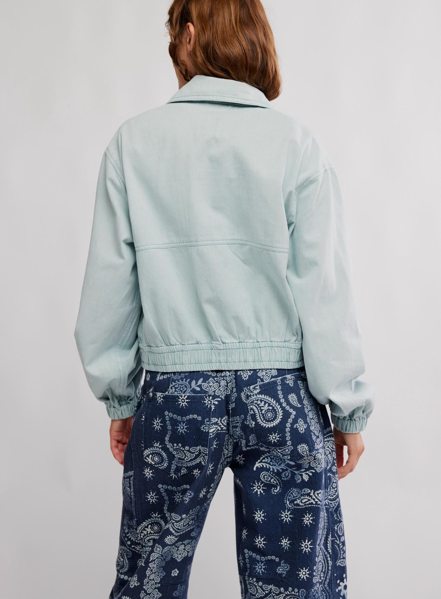 Free People - Birdie Denim Collared Neck Jacket