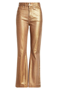 Veronica Beard - Carson Metallic Cropped Flare Jeans