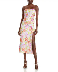 cinq a sept Midnight Tulips Denali Dress in pale lavender multi - women's dress