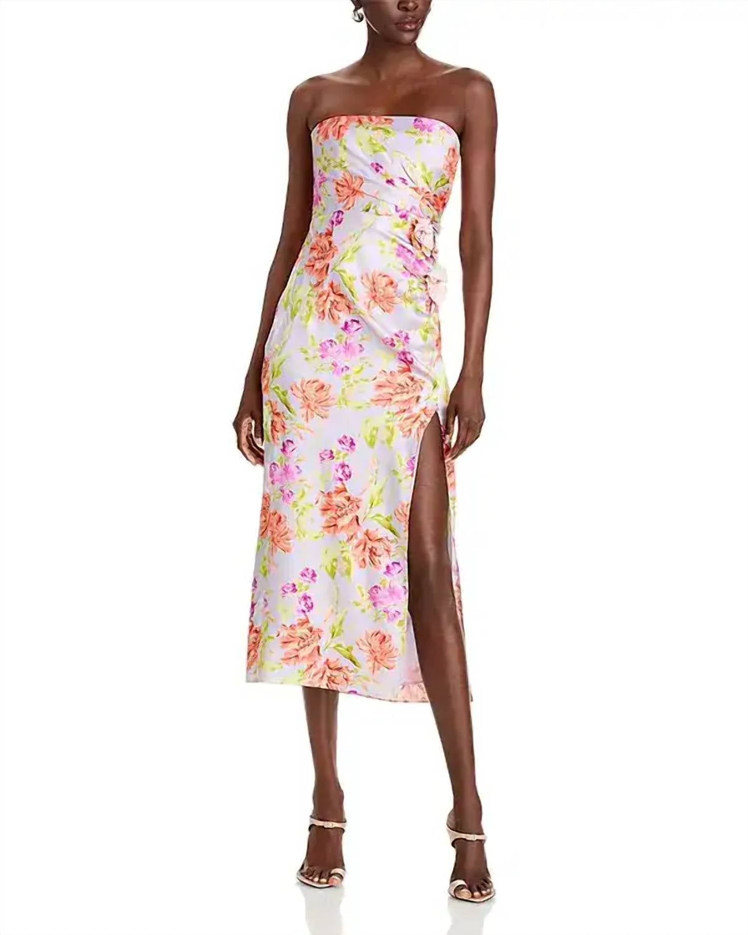 cinq a sept Midnight Tulips Denali Dress in pale lavender multi - women's dress