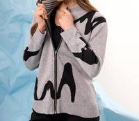 french kyss Zip Up Jacket in slate black - women's jacket - detail view
