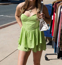 Sky To Moon - SWEETHEART HALTER TIE OPEN BACK ROMPER