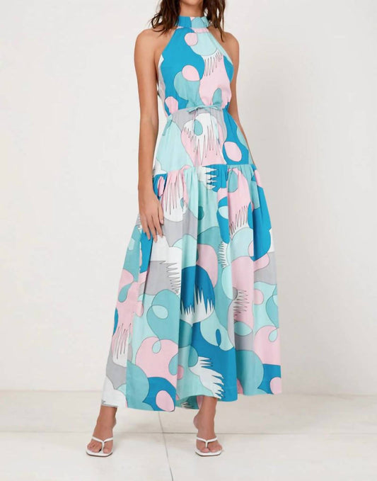 HIGHNECK CROSS BACK MIDI DRESS