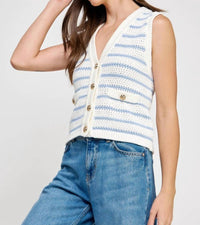 Liv - V Neck Crochet Vest