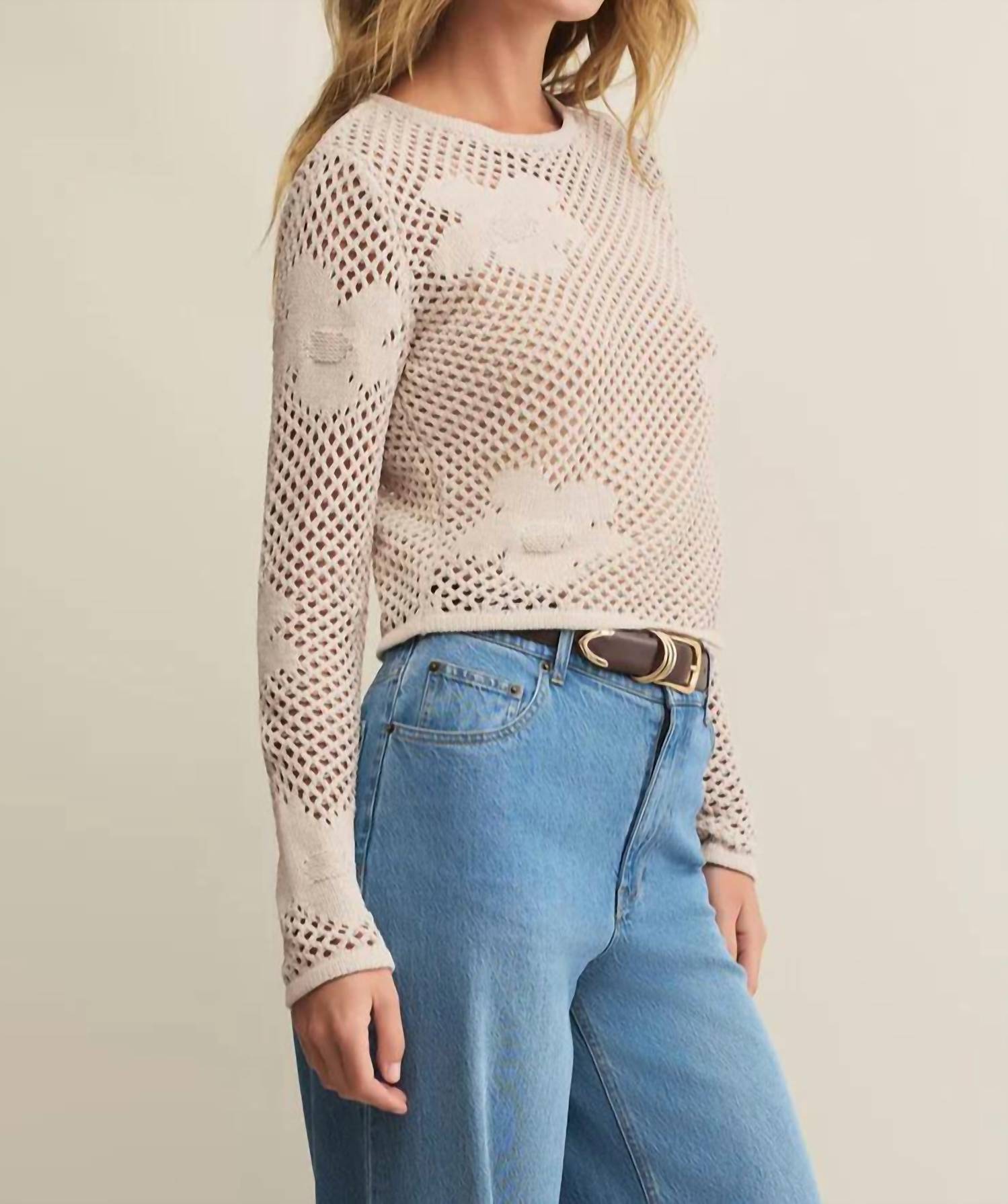 Z Supply Yael Crewneck Sweater in natural - women's sweater - alternate view