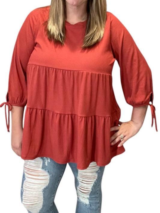 Honeyme - Tiered With Sleeve Ties Top