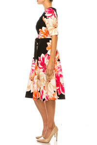 Maison Tara - Asymmetrical Neckline A-line Dress