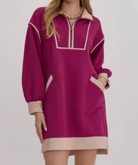 Entro - Long Sleeve Collared Dress