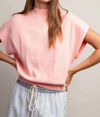 Entro - Mock Neck Short Sleeve Top