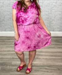 Andree By Unit - Tie Dye Flutter Sleeve Dress