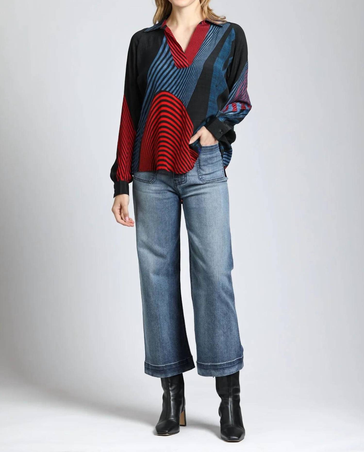 APNY Just In Time Cropped Wide Leg Pants in time cropped wide leg pants in indigo - women's pants
