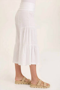 Xcvi - Linen Side Wide Leg Tier Palazzo Pants