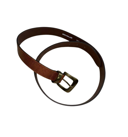 Berge - WOMEN'S SKINNY LEATHER BELT WITH BRONZE LINKS