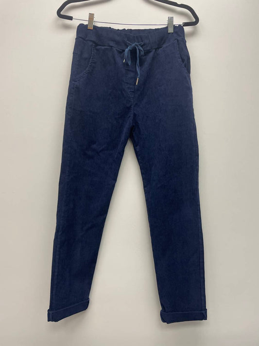 M Made In Italy - Navy Corduroy Straight Pants