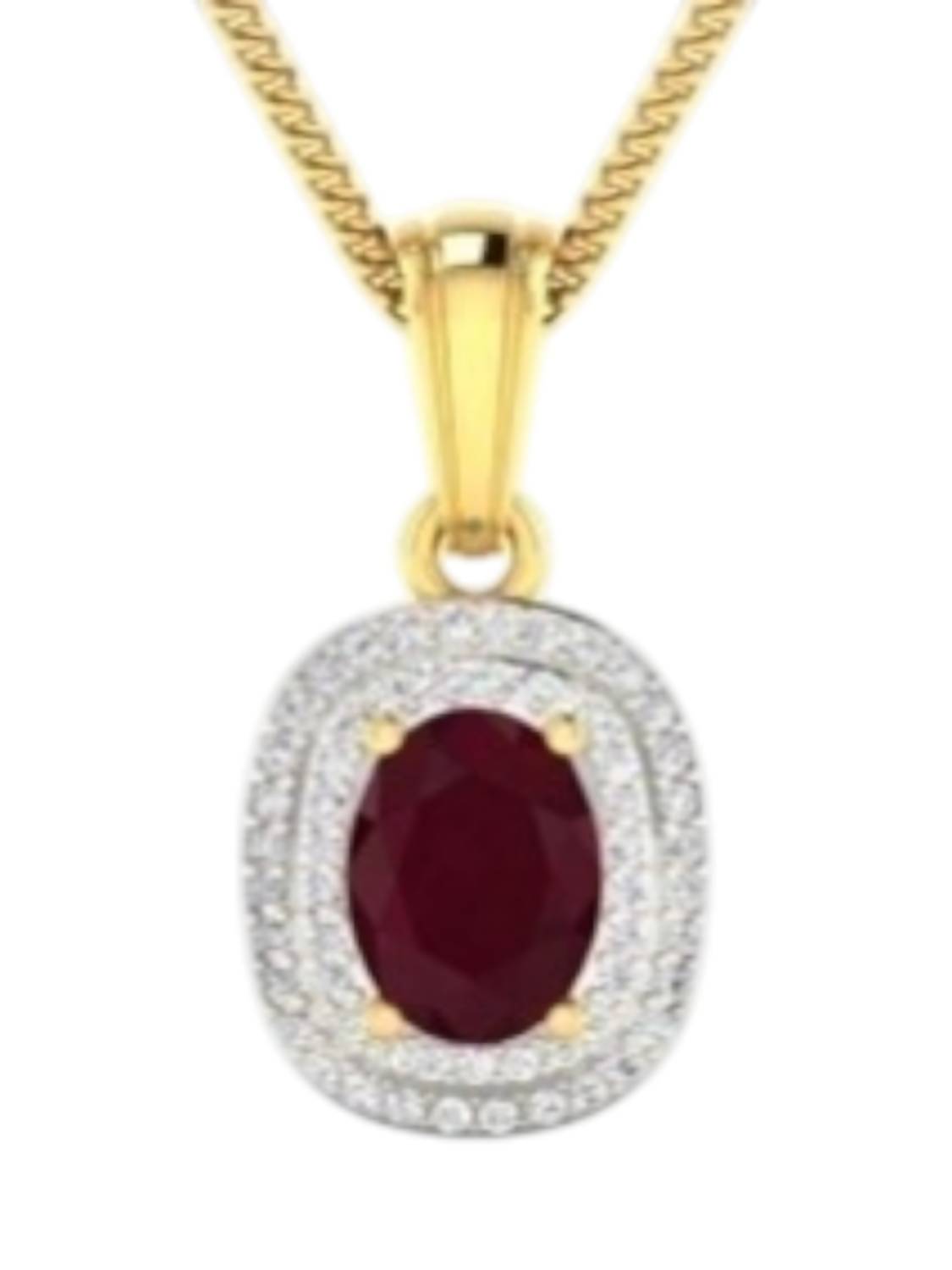Diana M Jewels - Women's Oval Natural Ruby Pendant Necklace (1.76 Ct) - Classic