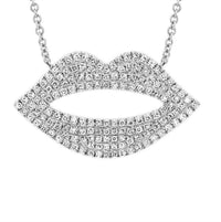 Diana M Jewels - 0.19 Cts Diamond Pave Lips Pendant