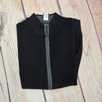 F/X Fusion Men's Solid Ottoman Full Zip Vest in black - men's item - detail view