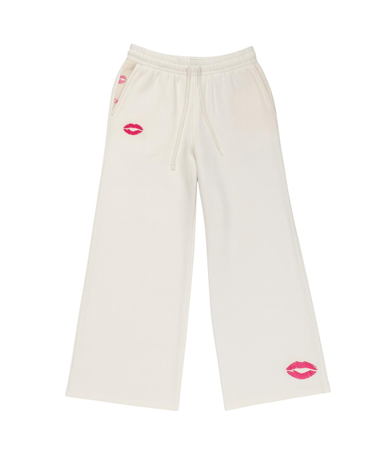 Katie J NYC Girl's Tanner Lips Sweatpants in vintage white - kids' joggers - view 4