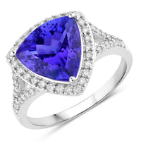 Diana M Jewels - Women's Trillion Natural Tanzanite Fashion Ring (4.42 Ct) - Statement