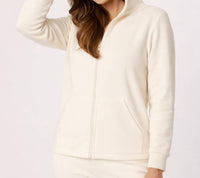 french kyss Zip Up Hoodie Jacket in ivory - women's top