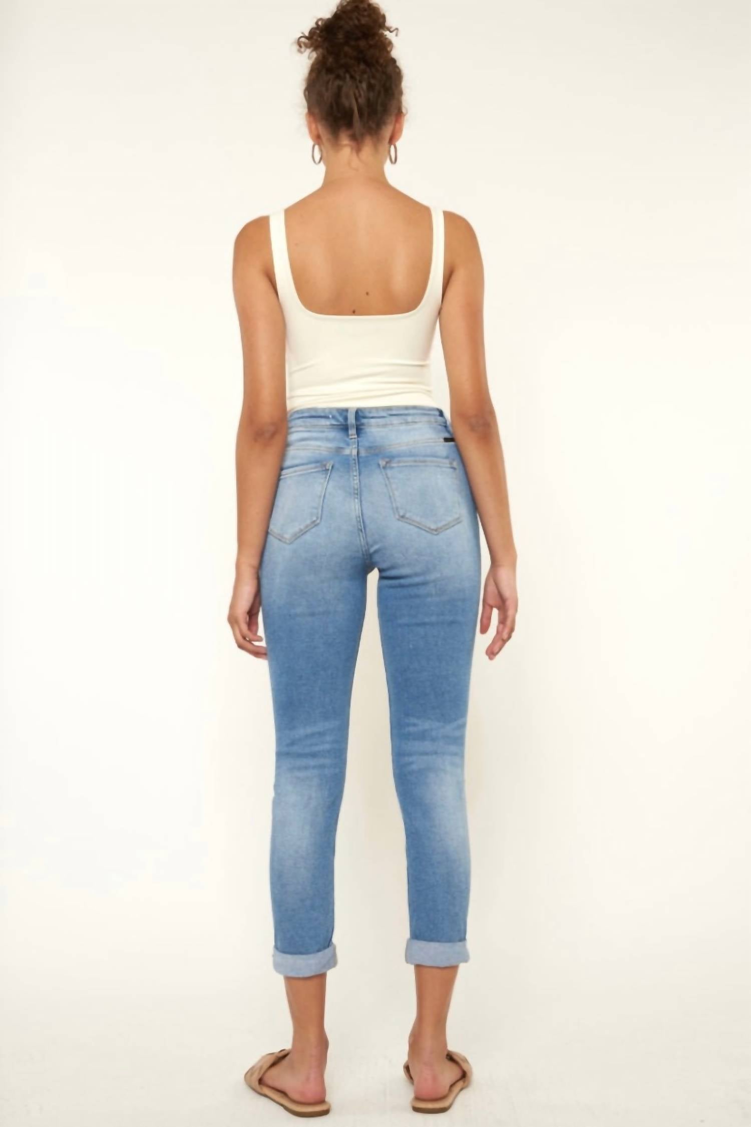 Kancan - The Serena Cuffed High-rise Mom Jeans