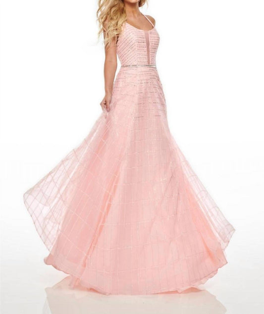 Rachel Allan - Glitter Tulle Halter Neck Prom Gown