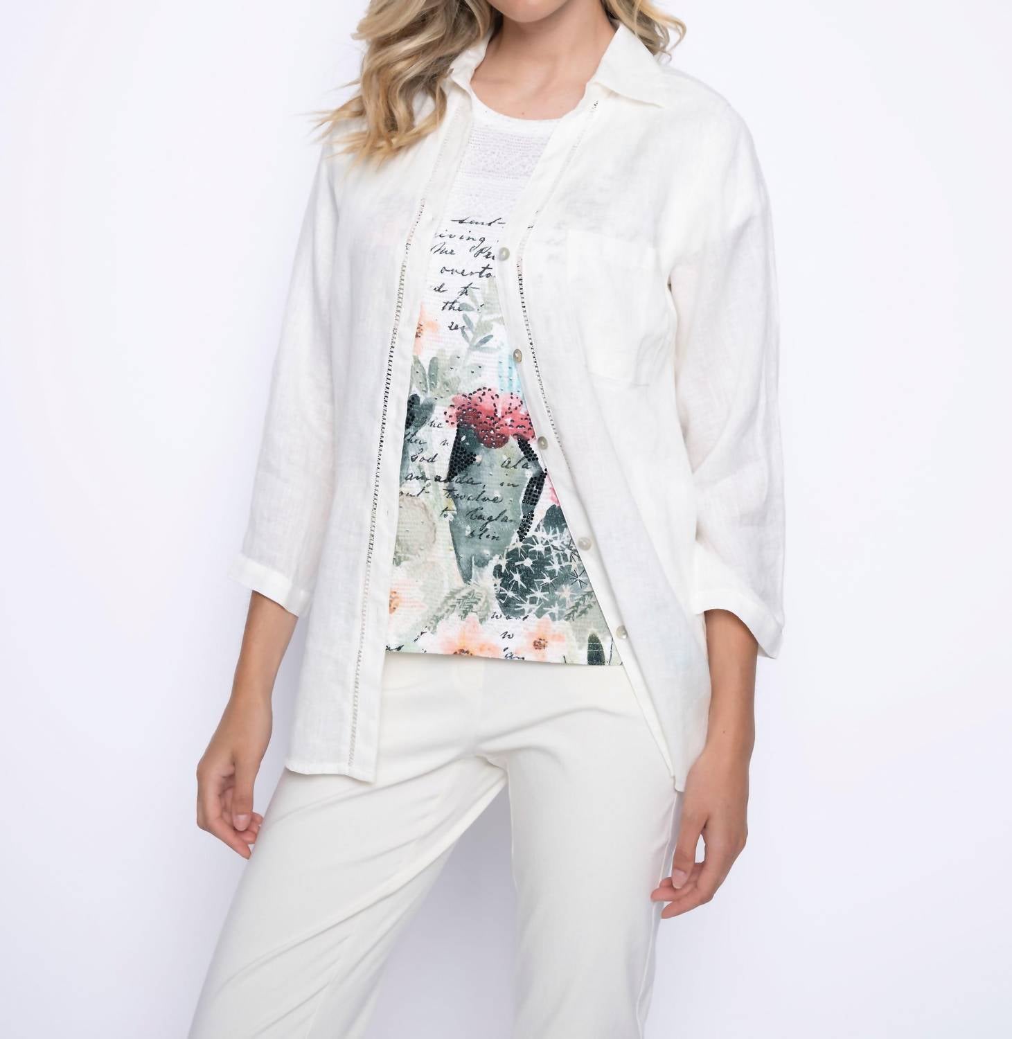 Picadilly - Quarter Sleeve Button Down Shirt