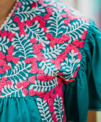Layerz Clothing - Flutter Sleeve Embroidered Top