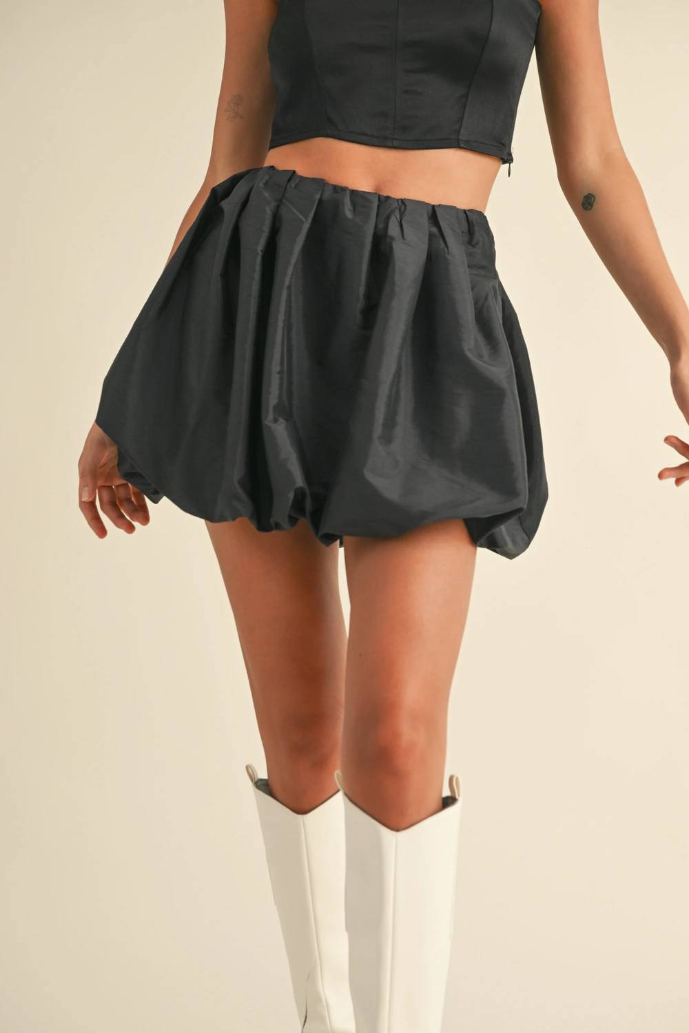 Miou Muse - Taffeta Bubble Mini Skirt