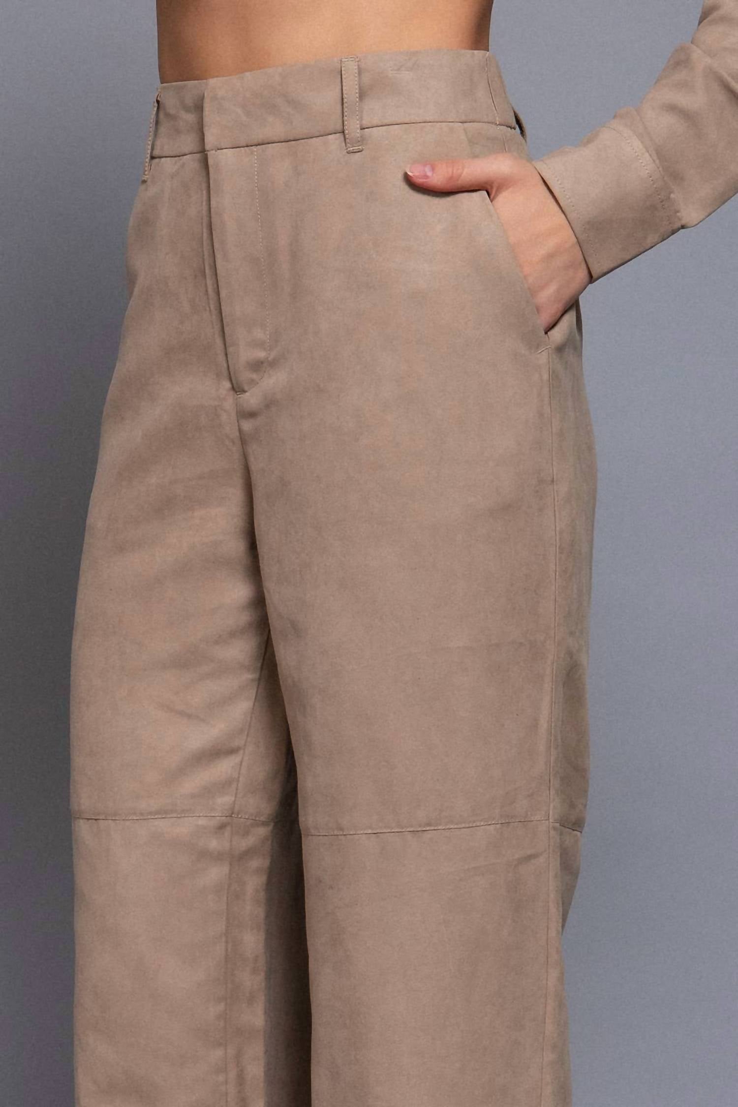Active Usa - Amber Suede Straight Leg Pants